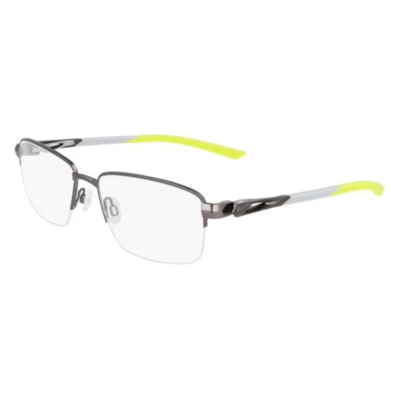 Nike 8141 070 Satin Gunmetal Metal Half Rim Eyeglasses Frames - Needs Lenses